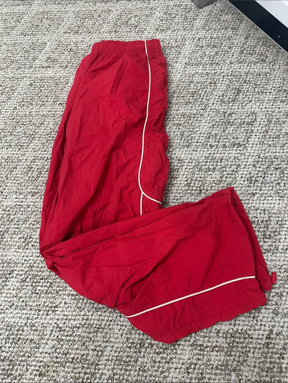 BDG Red Track Pants with White Piping